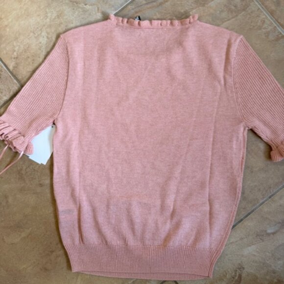 Paige Triste Metallic Ruffle Trim Top in Peach Metallic NEW Sz XS - Picture 4 of 4